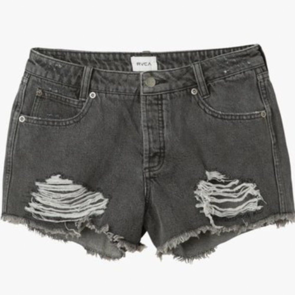 RVCA Black/Grey Denim Shorts